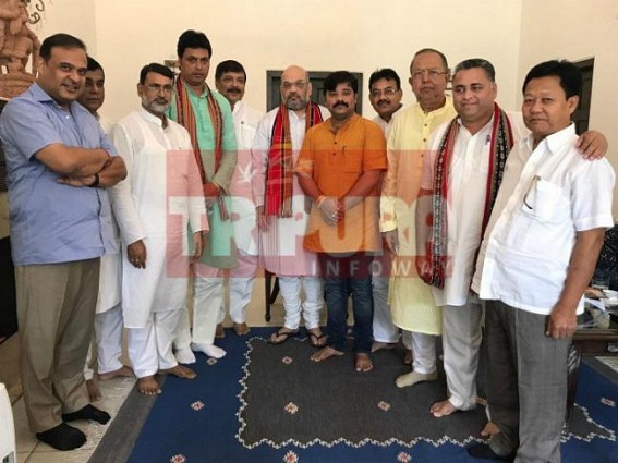 After destroying Tripura Congress, Trinamool, finally Sudip Barman & Co. jump into BJP's lap : Barman faction met BJP Chief Amit Shah at New Delhi, MLAs' joining on Monday After destroying Tripura Congress, Trinamool, finally Sudip Barman & Co. jump into BJP's lap : Barman faction met BJP Chief Amit Shah at New Delhi, MLAs' joining on Monday